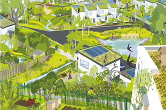 An artist's impression of The Wildlife Trusts' vision for more environmentally-friendly new housing. Picture: The Wildlife Trusts