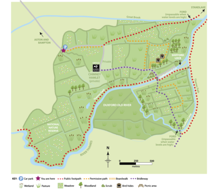 Map of Chimney Meadows and Duxford Old River