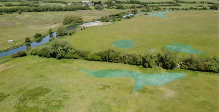 Visualisation of potential scrapes at Chimney Meadows provided by Atkins
