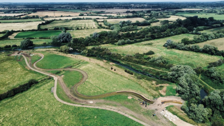 The new fish bypass channel in the Duxford Old River portion of Chimney Meadows nature reserve.