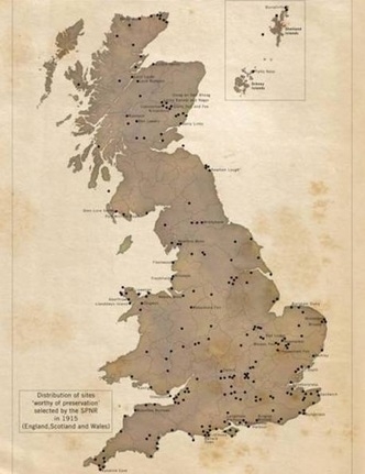 A map showing the 284 'Rothschild Reserves' across the United Kingdom in 1915. Picture: The Wildlife Trusts