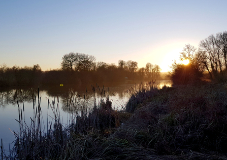 Sunrise at Cholsey Marsh by Charlotte Day - winner of the landscape category at the BBOWT Photography Competition 2022.