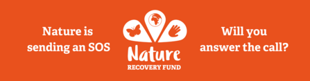 Nature Recovery Fund appeal banner showing logo and SOS message