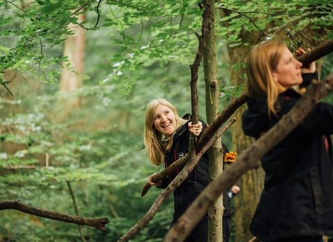 Teenagers in the woods enjoying nature. Picture: Helena Dolby