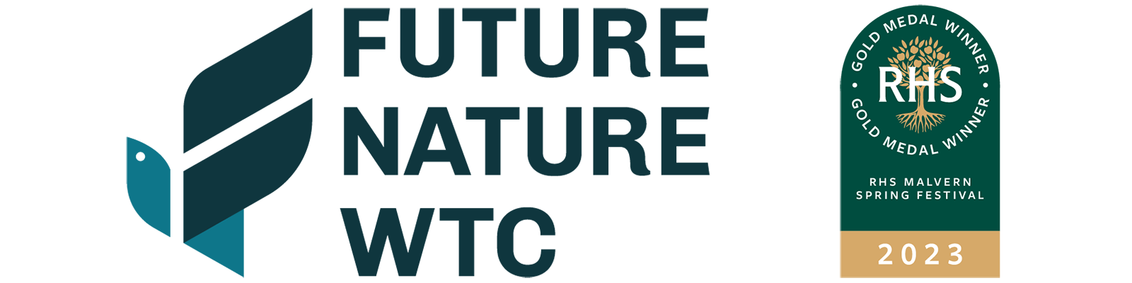 Future Nature logo and RHS Malvern Gold Award badge