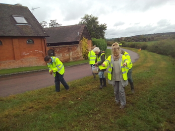 Hedgerow Havens sowing wildflower seed in Weedon