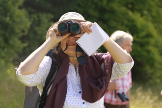 Lady with binoculars