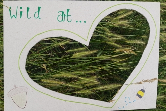 Nature art frame with grass