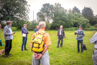 Members of BBOWT's Rough Around the Edges community groups from across the Chilterns joining an informal butterfly survey at Coleshill Common near High Wycombe in July 2021. Picture: Katie Horgan