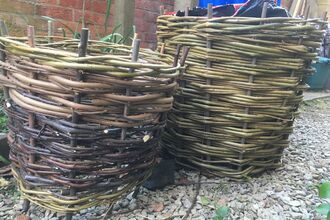 two wild woven planters