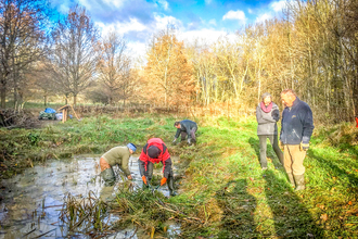 Wild Banbury volunteers working at the town's Spiceball Park in December 2021. Picture: Wild Banbury