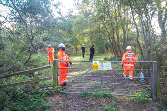 HS2 security staff at BBOWT's Calvert Jubilee nature reserve in September 2020. Picture: Mark Vallance