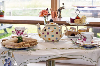 Tea and sandwiches available at the College Lake Visitor Centre