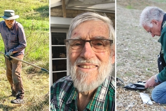 The three winners of BBOWT's 2023 volunteer Lifetime Achievement Awards. From left, Phillip Pratt, Stephen Grigson and Jan Legg.