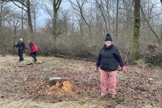 Volunteers clearing scrub