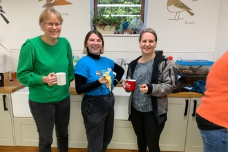 BBOWT's Lily O'Neill (centre) at a Community Network meeting.