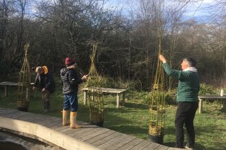 Willow obelisks at SCEEC