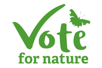 An election graphic with the words 'Vote for nature'