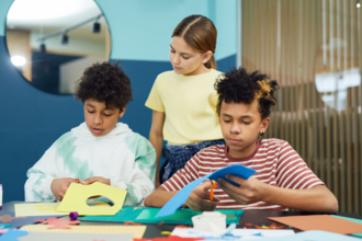 Children doing crafts