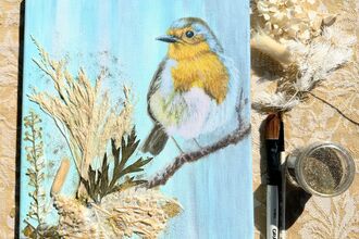 Robin - mixed media art NDC
