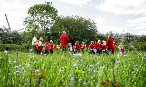 School pupils join an education session designed specially for children at Sutton Courtenay Environmental Education Centre (SCEEC). Picture: Ric Mellis