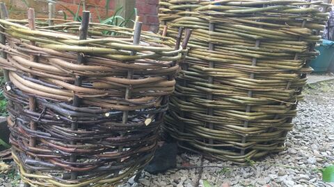 two wild woven planters