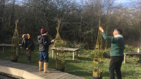 Willow obelisks at SCEEC
