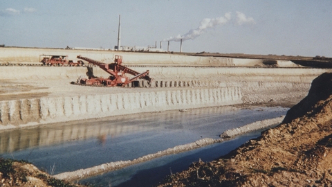 historical picture of quarry at college lake
