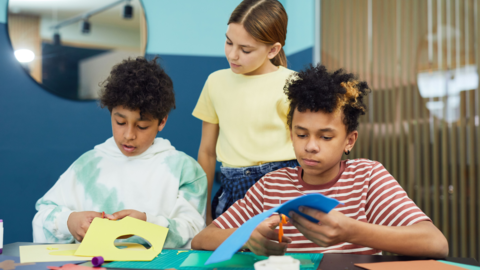 Children doing crafts