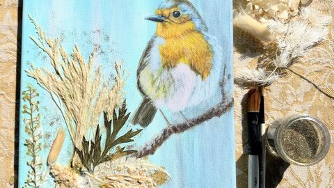 Robin - mixed media art NDC