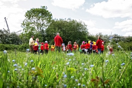 School pupils join an education session designed specially for children at Sutton Courtenay Environmental Education Centre (SCEEC). Picture: Ric Mellis
