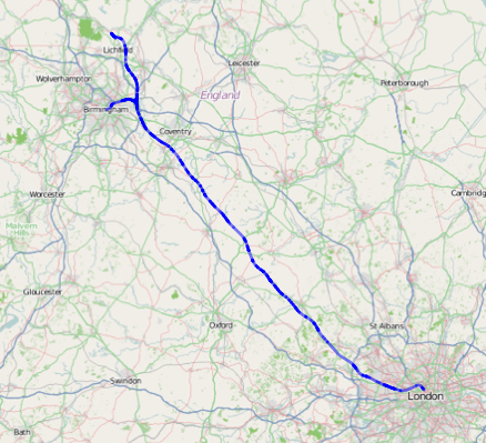 High speed two route map
