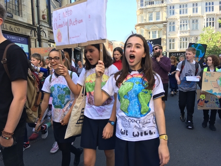 Children and adults on the Oxford Global Climate Strike demonstration march in 2019 to raise awareness about climate change. Picture: BBOWT