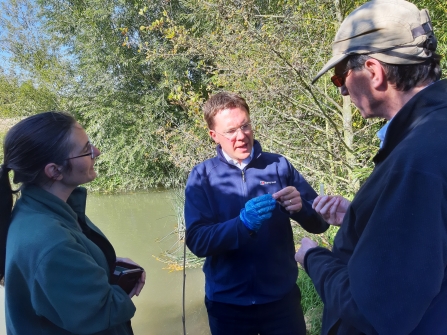 Robert Courts MP with BBOWT's Kate Prudden