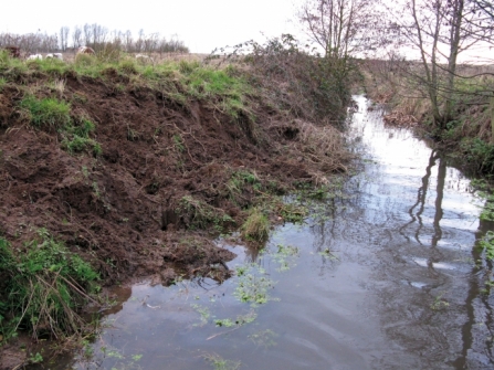Degraded river bank on agricultural land