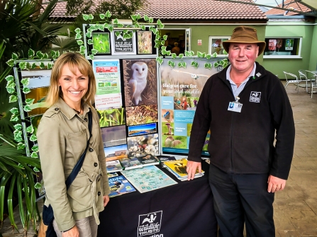 Naturalist/broadcaster Michaela Strachan meeting our Membership Recruiter, Martin.