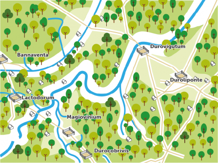 100 miles Roman era map