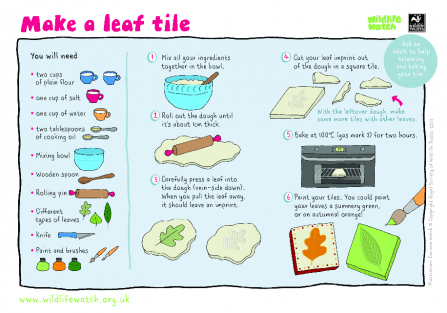 How to make a leaf tile: worksheet