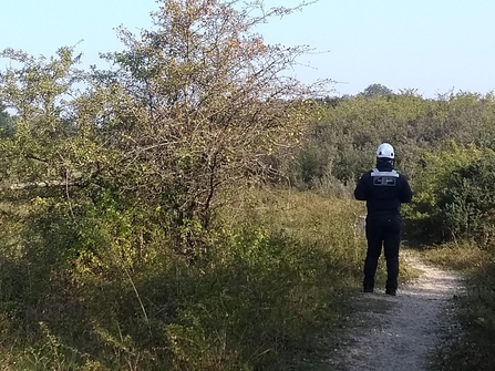 HS2 security staff at BBOWT's Calvert Jubilee nature reserve in September 2020. Picture: Mark Vallance