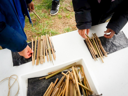 Children making bug hotels for bees and other insects with Rough Around the Edges project officer Katie Horgan at a family fun day at Wycombe Rye in the Chilterns on Sunday, August 8, 2021. Picture: Katie Horgan