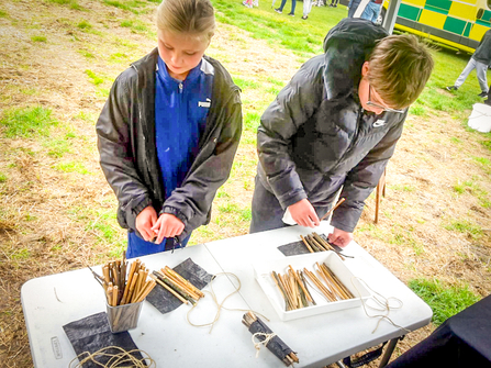 Children making bug hotels for bees and other insects with Rough Around the Edges project officer Katie Horgan at a family fun day at Wycombe Rye in the Chilterns on Sunday, August 8, 2021. Picture: Katie Horgan