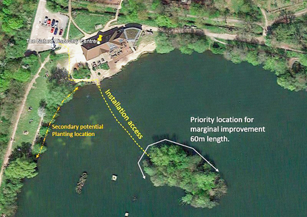 A map showing the planned improvements to the lake margins at the Nature Discovery Centre. Picture: Cain Bio-engineering