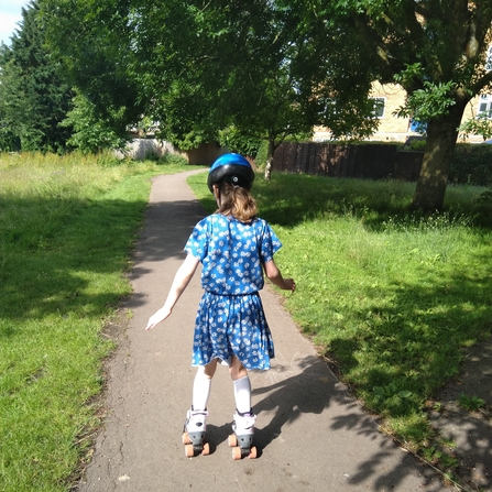 Girl rollerskating