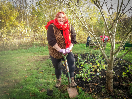 Carrie Starbuck working on the Engaging with Nature community garden at the Nature Discovery Centre. Picture: Pete Hughes