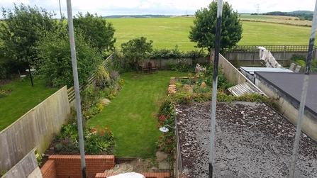 Back garden with fields beyond