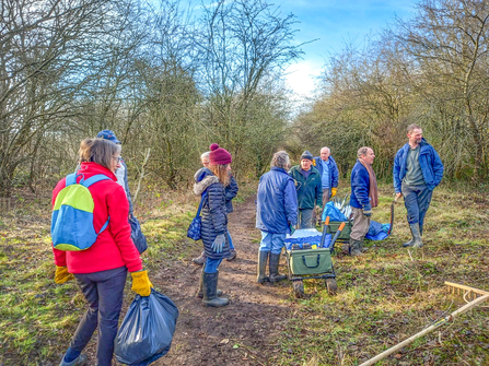 Wild Banbury volunteers doing conservation work at the town's Mineral Railway site in January 2022. Picture: Wild Banbury
