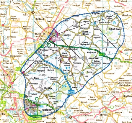 A map of the Bernwood Forest, Otmoor and Upper Ray Living Landscape area. Picture: BBOWT