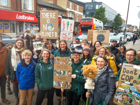 BBOWT staff and supporters at a march in Oxford demanding action on climate change during COP26. Picture: Pete Hughes
