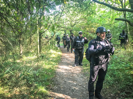 HS2 security staff at BBOWT's Calvert Jubilee nature reserve in September 2020. Picture: Mark Vallance