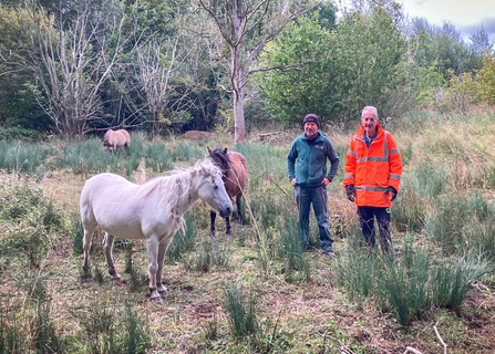 Two members of BBOWT's Oxfordshire field team volunteer group.